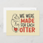 Made for each Otter Niedlich Pun Funny Valentine's Postkarte (Vorne/Hinten)