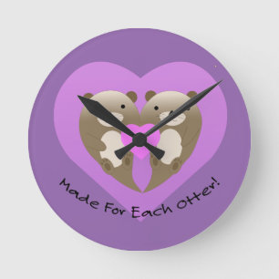 Made for Each Otter Runde Wanduhr