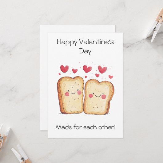 Made for other - Niedlich & Punny Valentine's Karte (Vorderseite/Rückseite Beispiel)