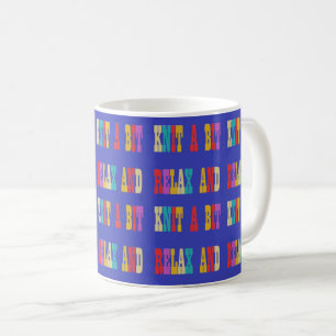 Made for Strickhandwerk Liebhaber Text auf blau Kaffeetasse