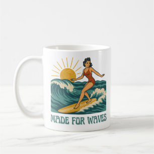 Made For Waves Retro-Surfer-Pin-Up   Surfergirl Kaffeetasse