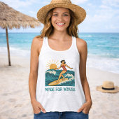 Made For Waves Surfer - Retro-Surf-Pin-Up-Art Tank Top