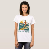 Made For Waves Surfer - Retro Surfing Pin-Up Art T-Shirt (Vorne ganz)