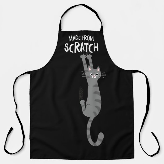 Made from Scratch Funny Tabby Cat Hanging on Schürze (Vorderseite)