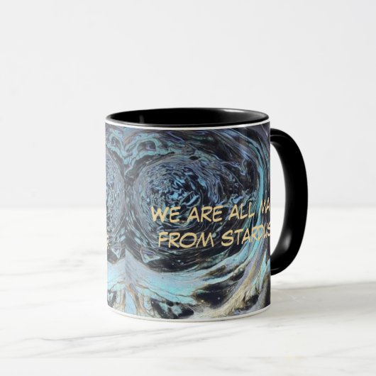 "Made from Stardust" Acrylic Pour Style Tasse (VorderseiteRechts)