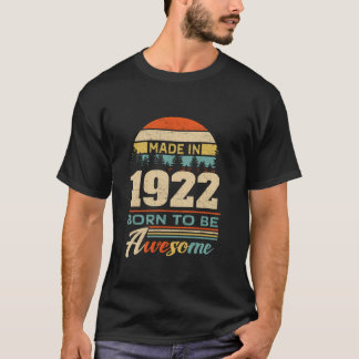Made in 1922 Vintage 100. Geburtstag Geschenk Retr T-Shirt