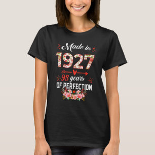Made in 1927 Floral 95 Jahre alt 95. Geburtstag Wo T-Shirt