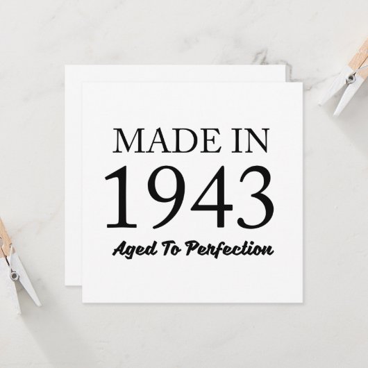 Made in 1943 karte (Vorderseite/Rückseite Beispiel)