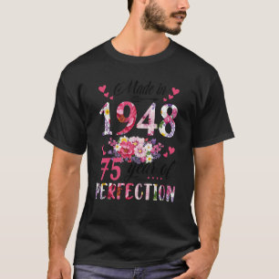Made in 1948 Floral 75 Jahre alt 75. Geburtstag Wo T-Shirt