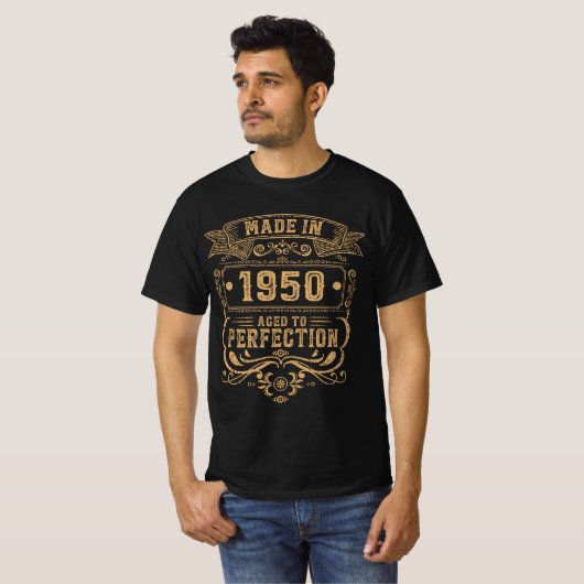 Made in 1950 Aged to Perfection Men's Birthday T-S T-Shirt (Vorne ganz)