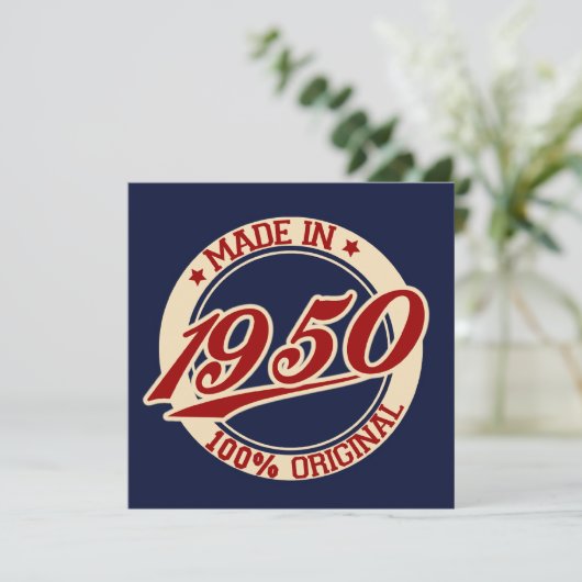 Made in 1950 karte (Stehend Vorderseite)