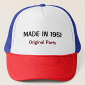 Made in 1951, Original Parts, custom text Truckerkappe (Vorderseite)
