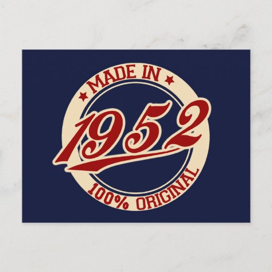 Made In 1952 Postkarte (Vorderseite)