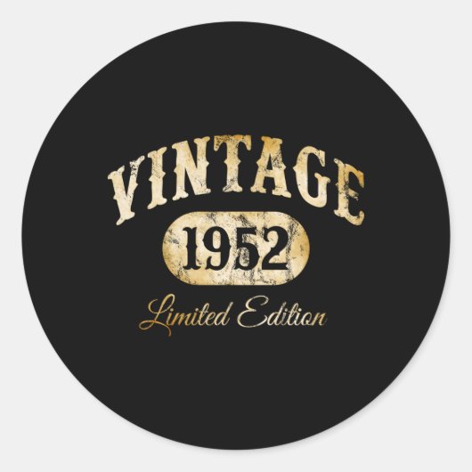 Made in 1952 runder aufkleber (Vorderseite)