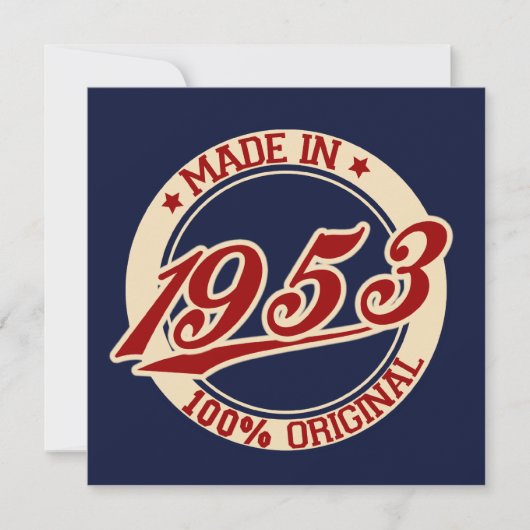 Made in 1953 karte (Vorderseite)