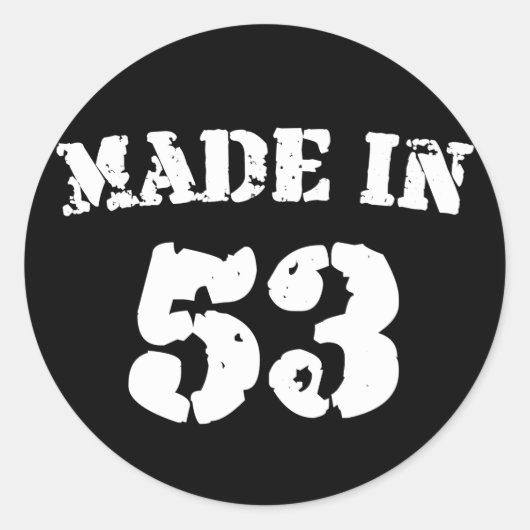 Made in 1953 runder aufkleber (Vorderseite)