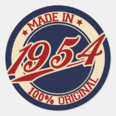Made in 1954 runder aufkleber (Vorderseite)