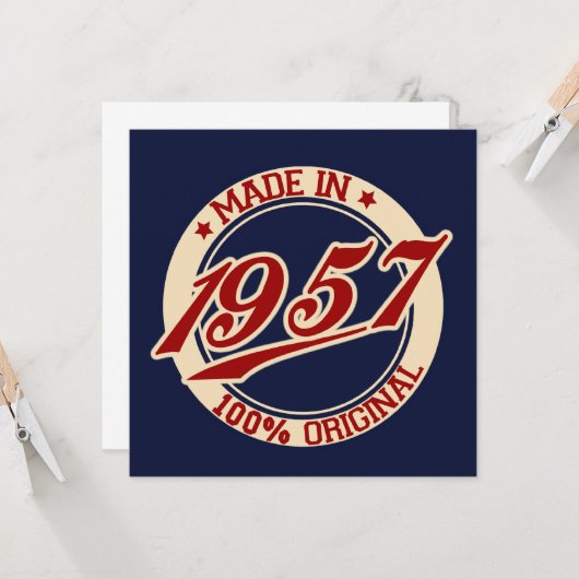 Made in 1957 karte (Vorderseite/Rückseite Beispiel)