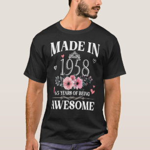Made in 1958 Floral 65 Jahre alt 65. Geburtstagsku T-Shirt