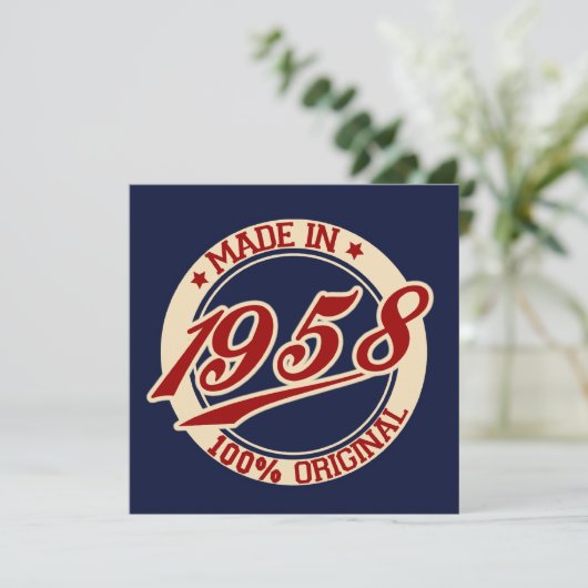 Made in 1958 karte (Stehend Vorderseite)