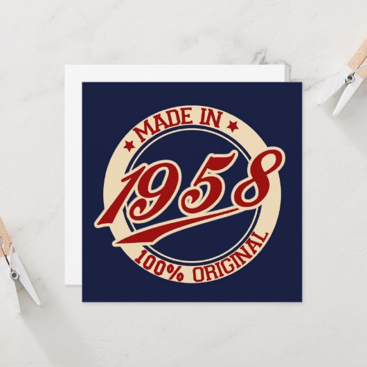 Made in 1958 karte (Vorderseite/Rückseite Beispiel)