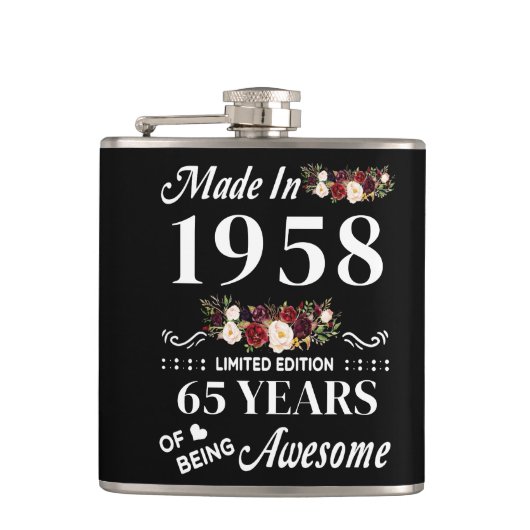 Made in 1958 Limited Edition 65 Jahre des Seins Flachmann (Vorderseite)