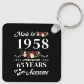 Made in 1958 Limited Edition 65 Jahre des Seins Schlüsselanhänger (Rückseite)