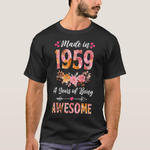 Made in 1959 Floral 64 Jahre alt 64. Geburtstag Ge T-Shirt