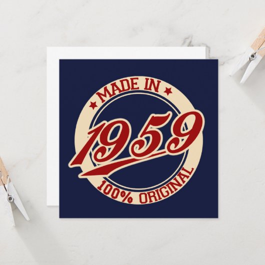 Made in 1959 karte (Vorderseite/Rückseite Beispiel)
