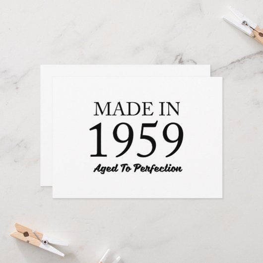 Made in 1959 karte (Vorderseite/Rückseite Beispiel)