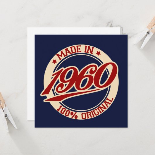 Made in 1960 karte (Vorderseite/Rückseite Beispiel)