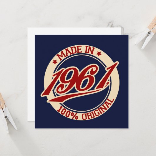 Made in 1961 karte (Vorderseite/Rückseite Beispiel)