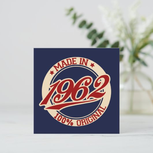 Made in 1962 karte (Stehend Vorderseite)