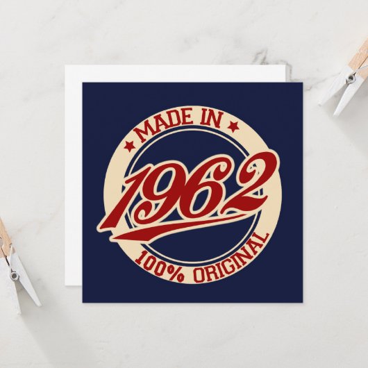 Made in 1962 karte (Vorderseite/Rückseite Beispiel)