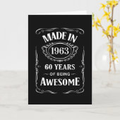 Made in 1963 60 years of being awesome 2023 bday karte (Gelbe Blume)