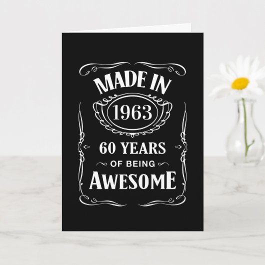 Made in 1963 60 years of being awesome 2023 bday karte (Kleine Pflanze)