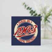 Made in 1963 karte (Stehend Vorderseite)