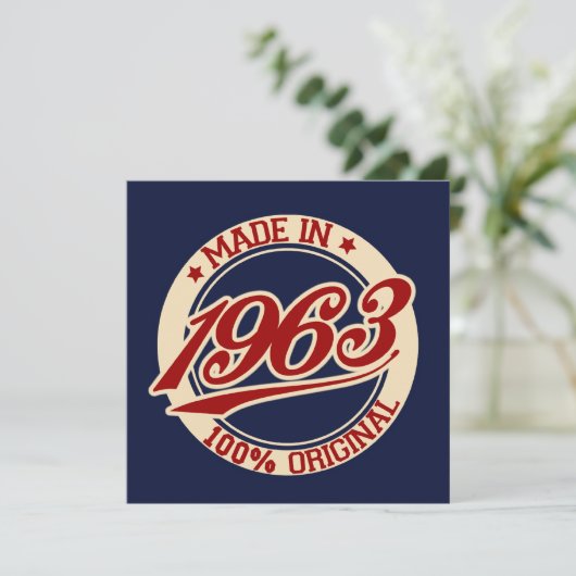 Made in 1963 karte (Stehend Vorderseite)