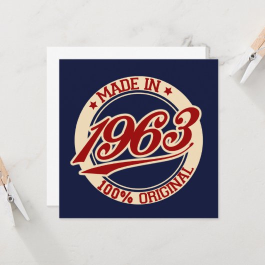 Made in 1963 karte (Vorderseite/Rückseite Beispiel)