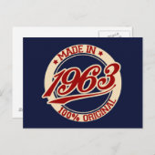 Made In 1963 Postkarte (Vorne/Hinten)