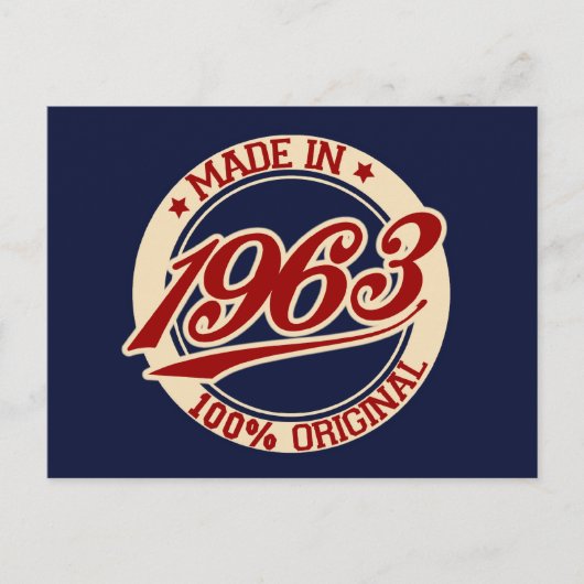 Made In 1963 Postkarte (Vorderseite)