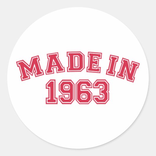 Made in 1963 runder aufkleber (Vorderseite)