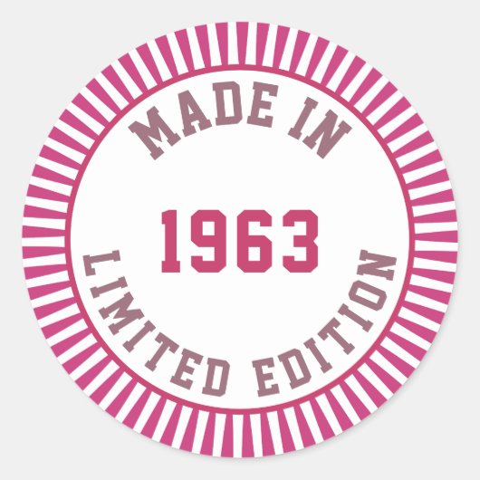 Made in 1963 runder aufkleber (Vorderseite)