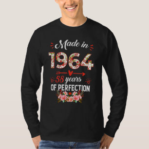Made in 1964 Floral 58 Jahre alt 58. Geburtstag Wo T-Shirt