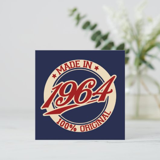 Made in 1964 karte (Stehend Vorderseite)