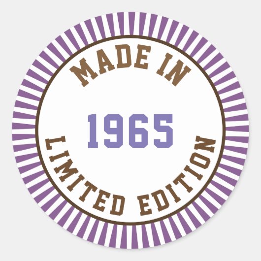 Made in 1965 runder aufkleber (Vorderseite)