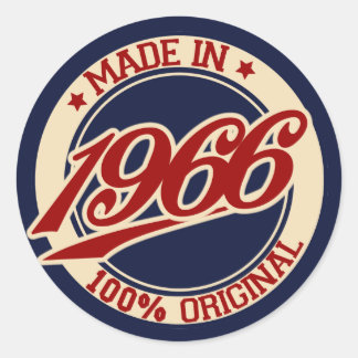 Made In 1966 Runder Aufkleber