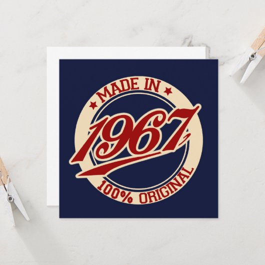 Made in 1967 karte (Vorderseite/Rückseite Beispiel)