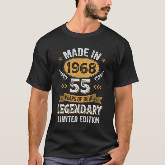 Made in 1968 55 Years 55 th Birthday für Men Wo T-Shirt (Vorderseite)