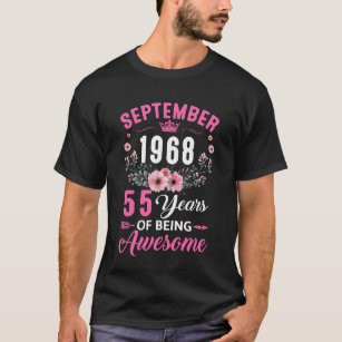 Made in 1968 55 Years Old September 55 th Birthday T-Shirt
